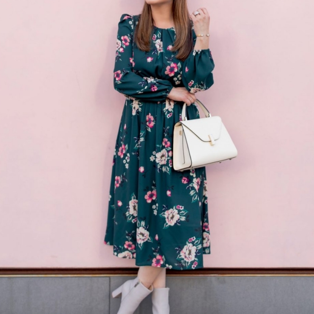 Eliza J Floral Print Long Sleeve Dress - Picture 7 of 8